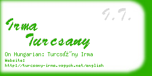 irma turcsany business card